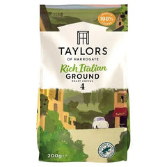 Taylors of Harrogate Rich Italian Ground Roast Coffee 200g (Case of 6) - Honesty Sales U.K