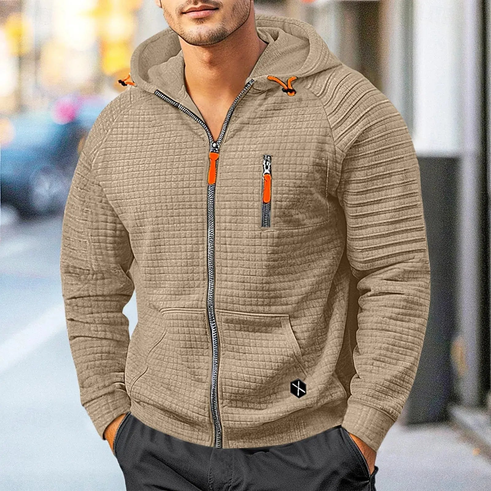 To optimize the product title, I suggest the following modification:
Men's Zip-up Hooded Sweatshirt - Winter Hooded Coat Pullover. Dropshipman