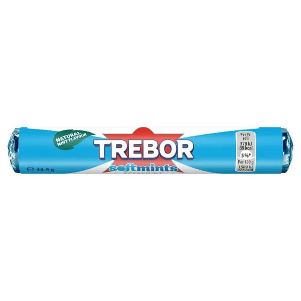 Trebor Natural Mint Flavour Softmints Spearmint 44.9g (Case of 40) - Honesty Sales U.K
