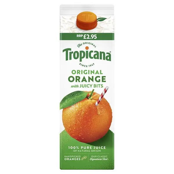 Tropicana Original Orange with Bits Fruit Juice 850ml (Case of 6)  Honesty Sales U.K