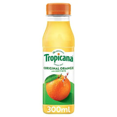 Tropicana Pure Orange Fruit Juice with Bits 300ml (Case of 8) - Honesty Sales