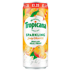 Tropicana Sparkling Zesty Orange Juice Drink 250ml (Case of 12)  Honesty Sales U.K