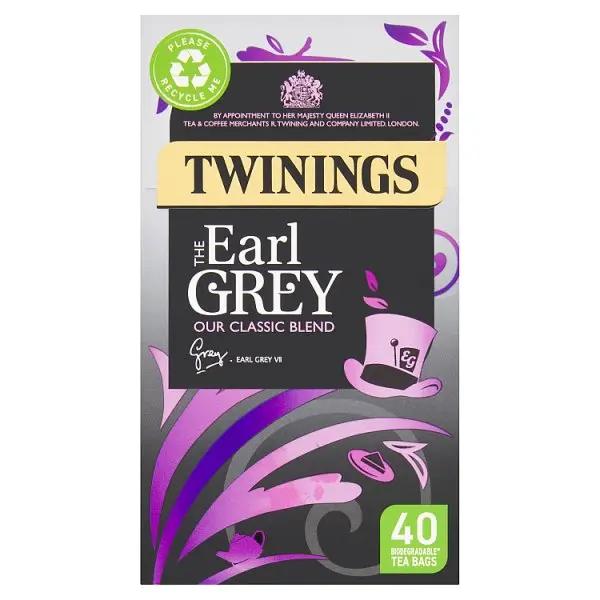 Twinings Earl Grey 40 Tea Bags 100g (Case of 4) - Honesty Sales