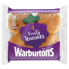 Warburtons 4 Fruity Teacakes - Honesty Sales U.K