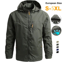 Waterproof Tactical Men's Windbreaker Jacket with Hood - Ideal for Outdoor Sports, Military Field, and Climbing - European Sizes S-5XL - Thin and Lightweight Outwear Dropshipman
