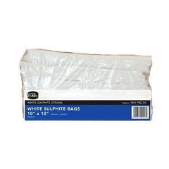 White Sulphite Flat Bags Strung - Honesty Sales