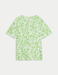 Womens Cotton Modal Blend Printed T-Shirt Honesty Sales