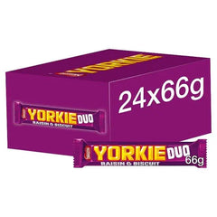 Yorkie Raisin & Biscuit Chocolate Duo Bar 66g (Case of 24) - Honesty Sales U.K