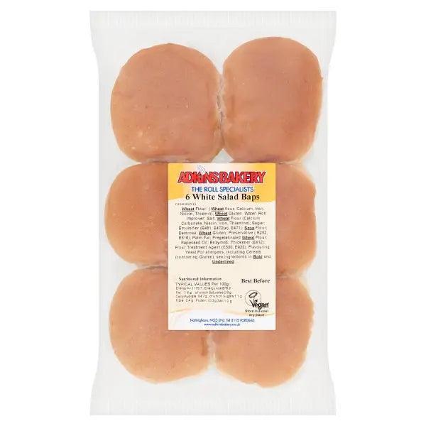 Adkins Bakery 6 White Salad Baps (Case of 1) - Honesty Sales