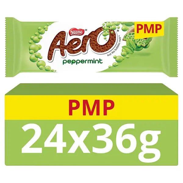 Aero Bubbly Peppermint Chocolate Bar 36g (Case of 24) - Honesty Sales