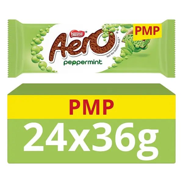 Aero Bubbly Peppermint Chocolate Bar 36g (Case of 24) - Honesty Sales