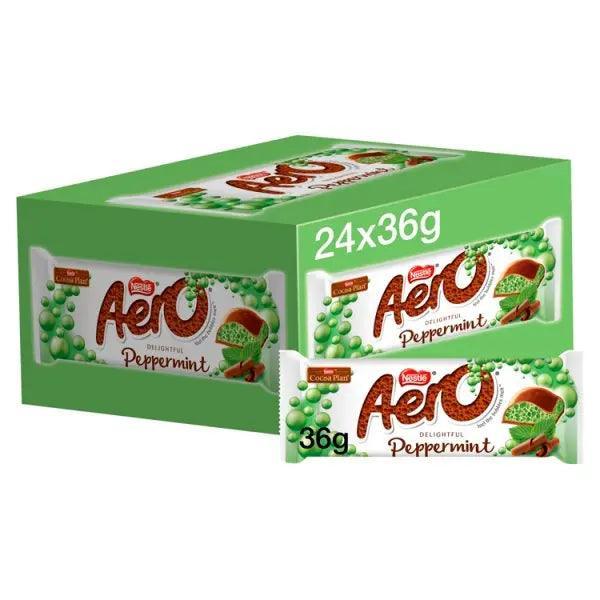 Aero Bubbly Peppermint Mint Chocolate Bar 36g (Case of 24) - Honesty Sales