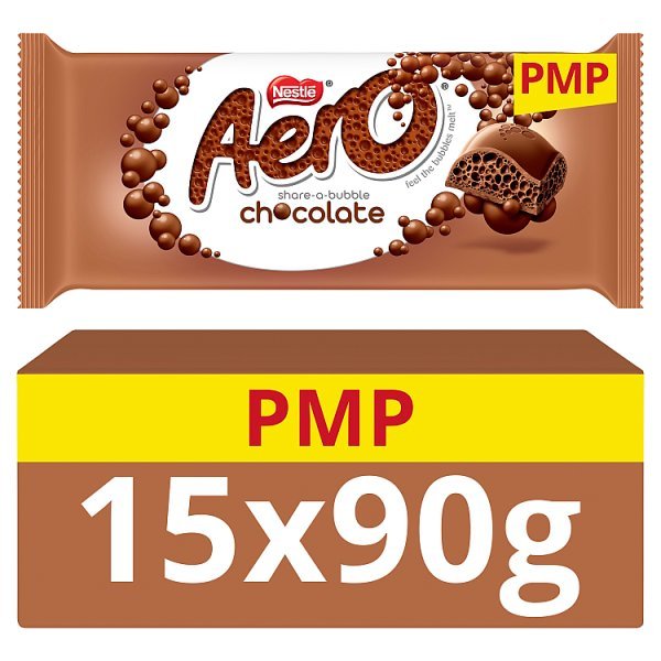 Aero Milk Chocolate Sharing Bar 90g (15 x 90g) - Honesty Sales