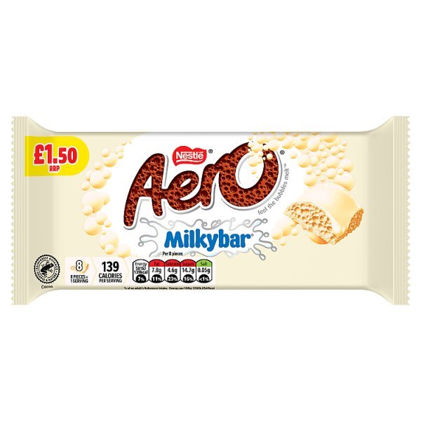 AERO® Milkybar® White Chocolate Sharing Bar 90g (15 x 90g) - Honesty Sales