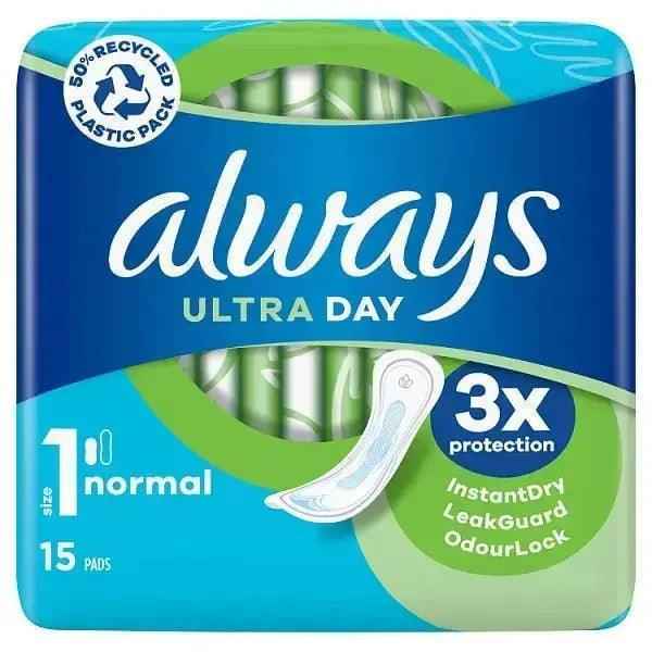 Always Ultra Sanitary Towels Normal (Size 1) Wings 13 Pads - Honesty Sales