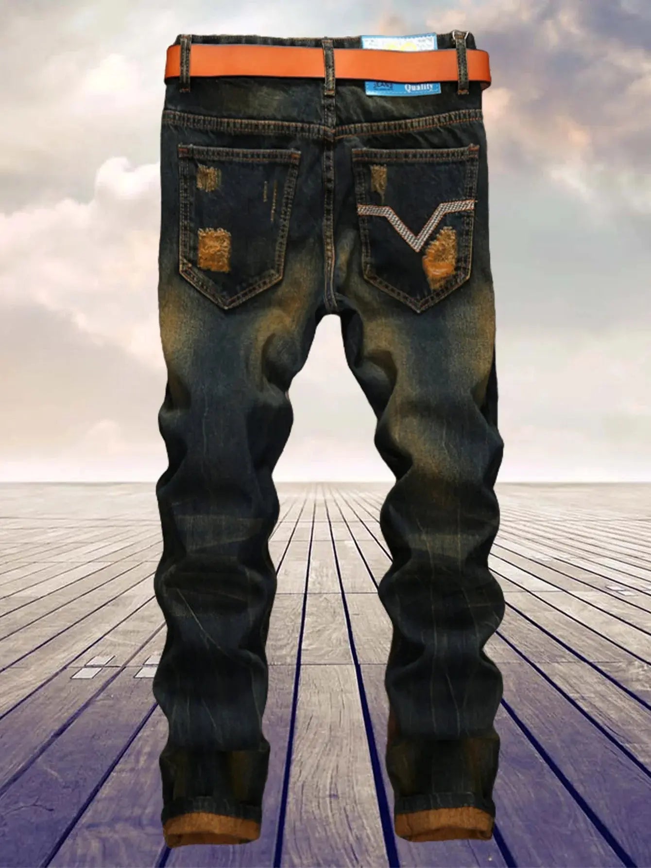 American retro personality makes old men's straight jeans - Honesty Sales