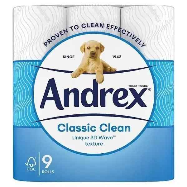 Andrex Classic Clean 9 Rolls (Pack of 4) - Honesty Sales
