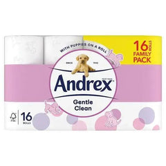 Andrex Gentle Clean Toilet Tissue 16 Rolls - Honesty Sales