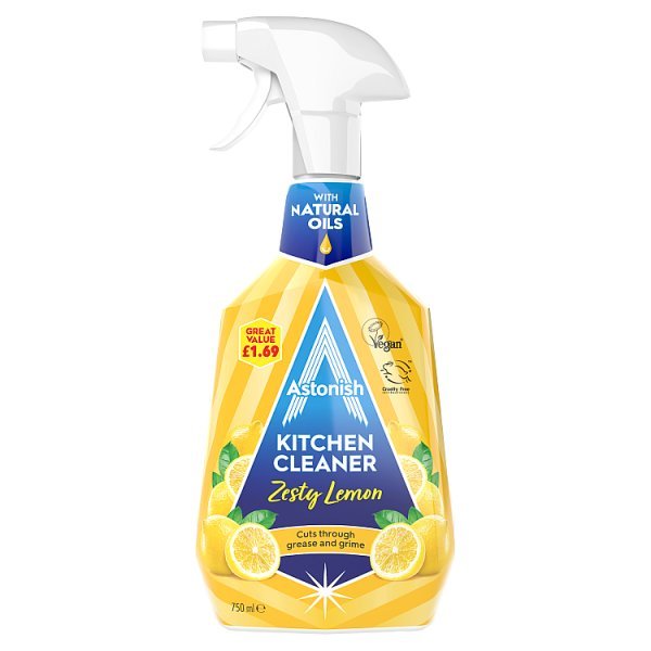 Astonish Zesty Lemon Kitchen Cleaner 750ml (6 x 750ml) - Honesty Sales