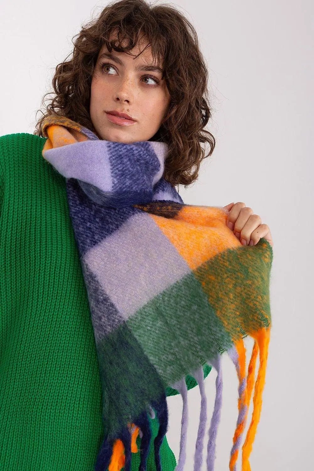 AT long colorful plaid scarf - Honesty Sales
