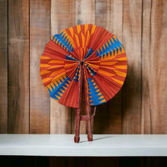 Authentic Leather Kente Fan - Honesty Sales