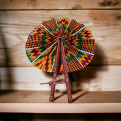 Authentic Leather Kente Fan - Honesty Sales