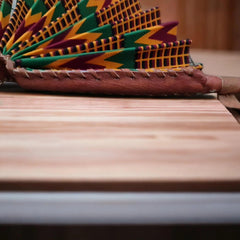 Authentic Leather Kente Fan - Honesty Sales