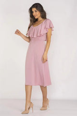 awama extremely elegant and feminine midi length daydress - Honesty Sales