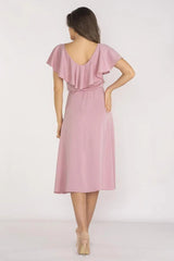 awama extremely elegant and feminine midi length daydress - Honesty Sales