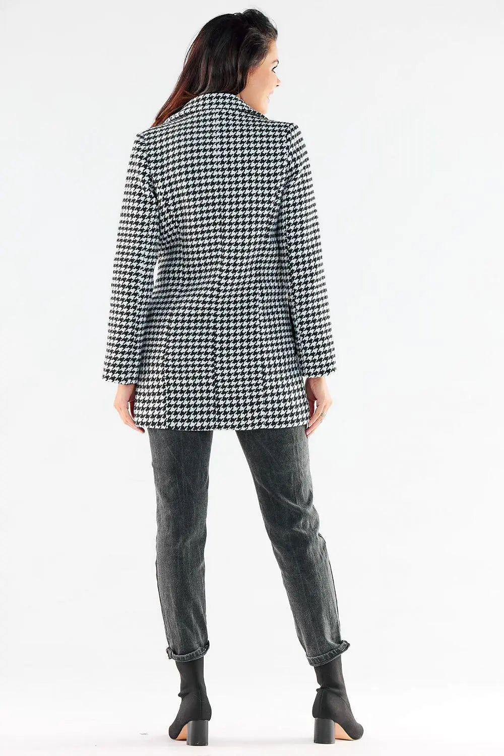 Awama large black buttons double-breasted coat - Honesty Sales