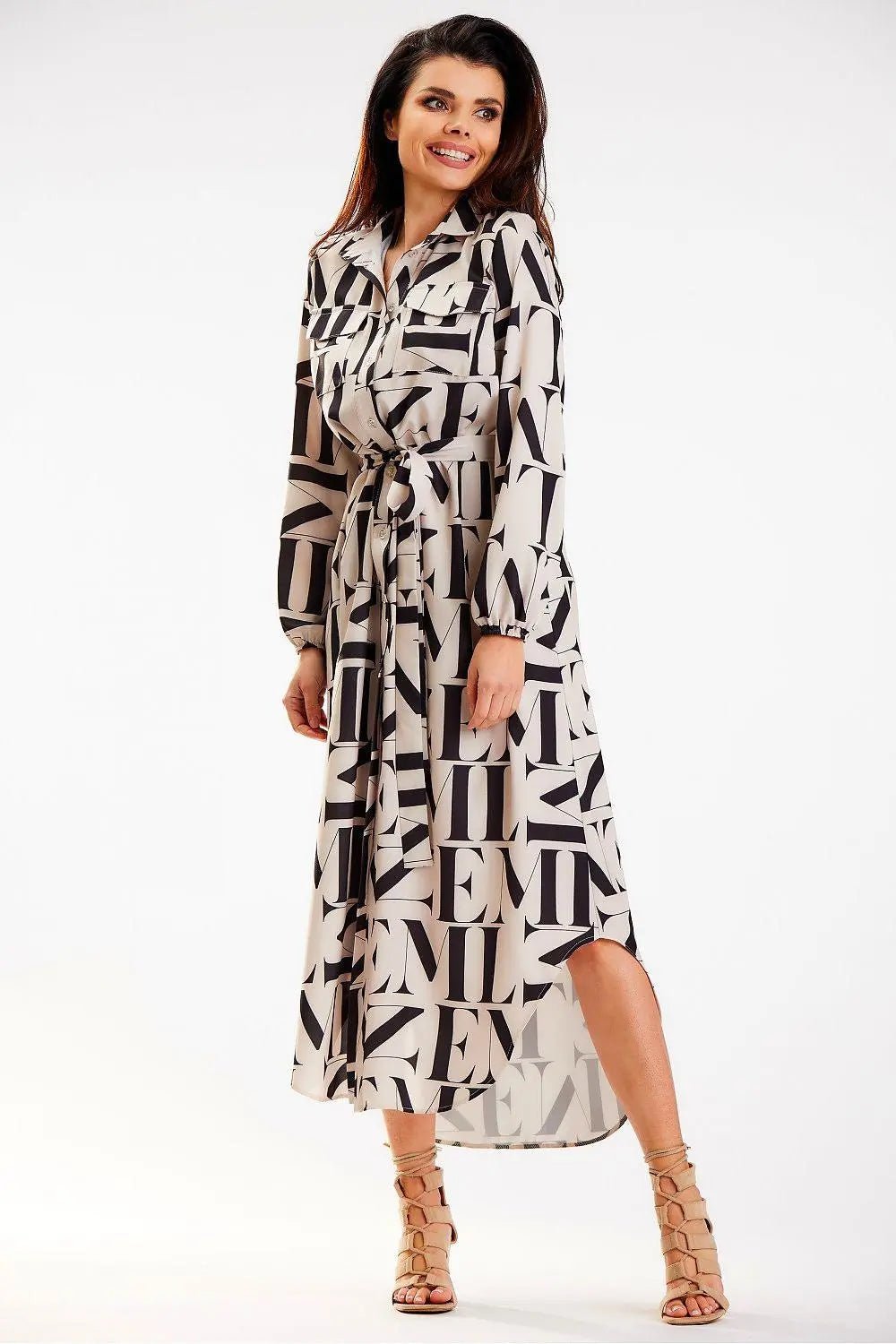 Awama two pockets shirt maxi dress - Honesty Sales
