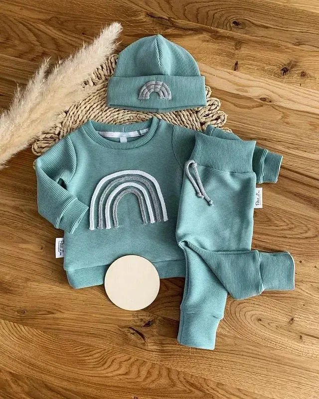 Baby Clothes Newborn Girl Boy 2Pcs Cotton Rainbow Fall Outfits Girls Clothing Suit - Honesty Sales