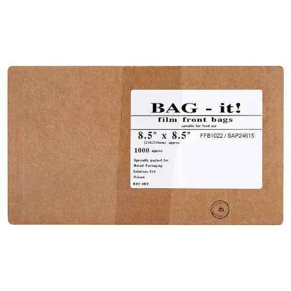Bag It, Film Front Bags 10" x 10", 8.5" x 8.5" Approx 1000 - Honesty Sales