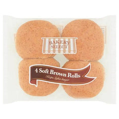 Bakery Select 4 Soft Brown Rolls - Honesty Sales