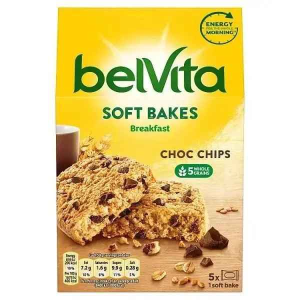 Belvita Breakfast Biscuits Soft Bakes Choc Chip 250g (Case of 6) - Honesty Sales