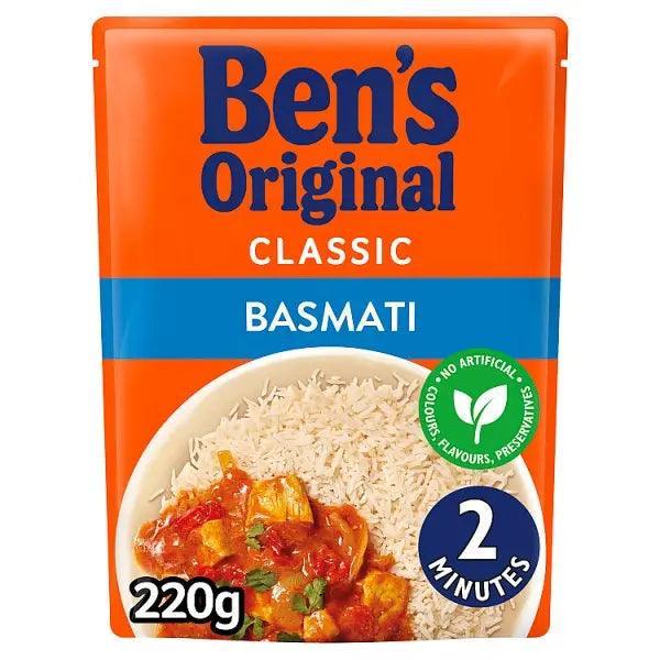 Bens Original Basmati Microwave Rice 220g (Case of 6) - Honesty Sales