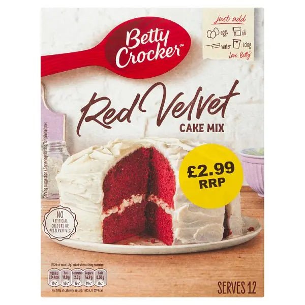 Betty Crocker Red Velvet Cake Mix 425g (Case of 4) - Honesty Sales
