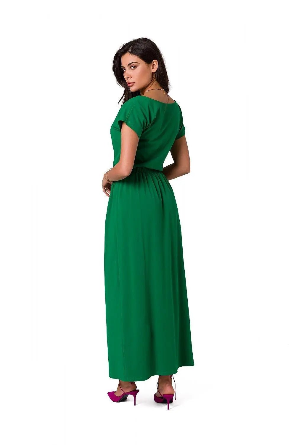 BeWear Comfortable cotton maxi dress with a neckline - Honesty Sales