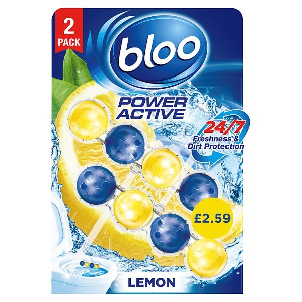 Bloo Power Active Lemon Rim Block 2 x 50g (6 x 2pk) - Honesty Sales