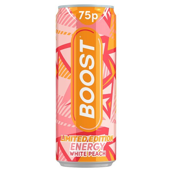 Boost Limited Edition Energy White Peach 250ml (24 x 250ml) - Honesty Sales