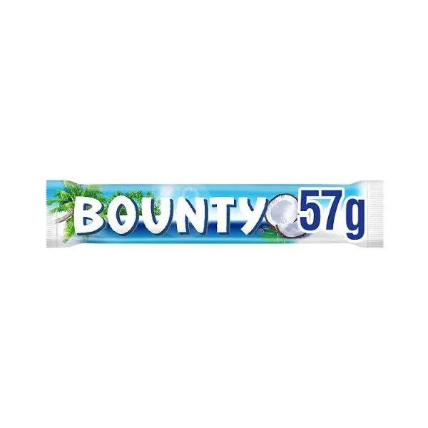 Bounty Coconut & Milk Chocolate Snack Bar Duo 57g (Case of 24) - Honesty Sales