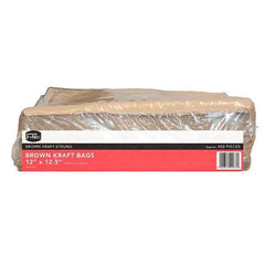 Brown Kraft Flat Bags Strung 12" x 12.5" - Honesty Sales