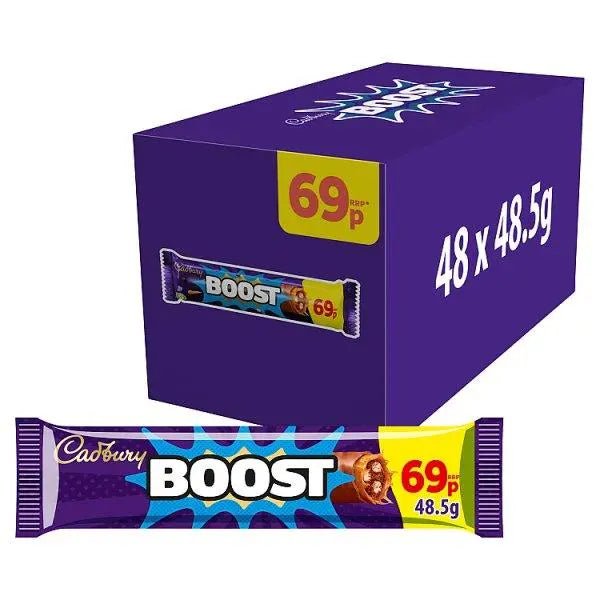 Cadbury Boost Chocolate Bar 69p PMP 48.5g (Case of 48) - Honesty Sales