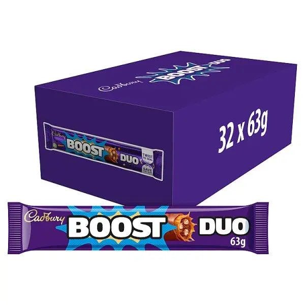 Cadbury Boost Duo Chocolate Bar 63g (Case of 32) - Honesty Sales
