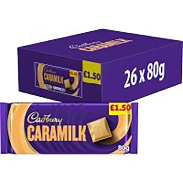 Cadbury Caramilk Golden Caramel Chocolate Bar 80g (Case of 26) - Honesty Sales
