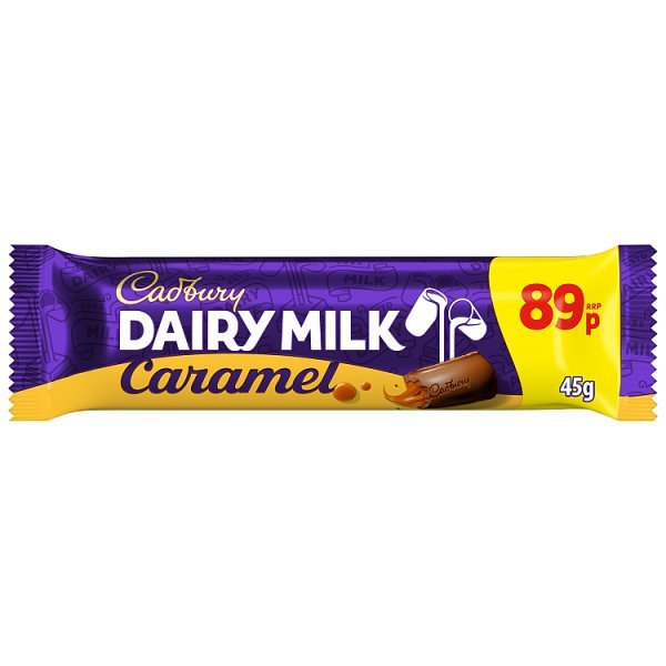 Cadbury Dairy Milk Caramel Chocolate Bar 45 g (48 x 45g) - Honesty Sales