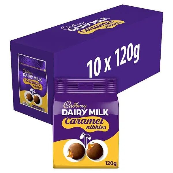 Cadbury Dairy Milk Caramel Nibbles Chocolate Bag 120g (Case of 10) - Honesty Sales