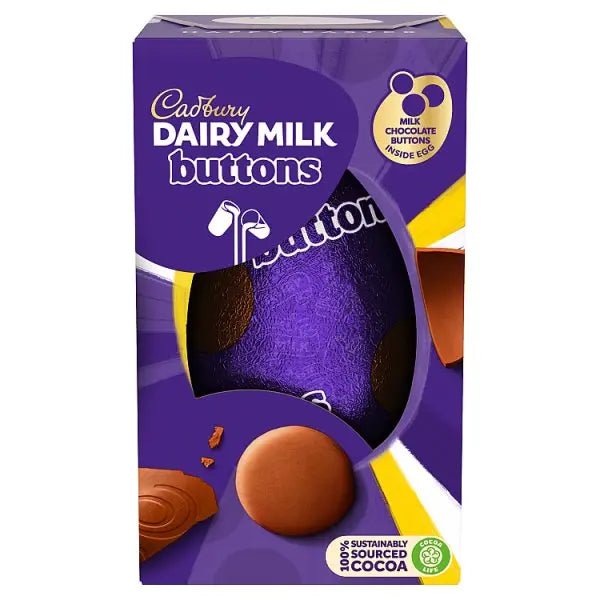 Cadbury Dairy Milk Giant Buttons Chocolate Easter Egg, 96g (Case of 12) - Honesty Sales