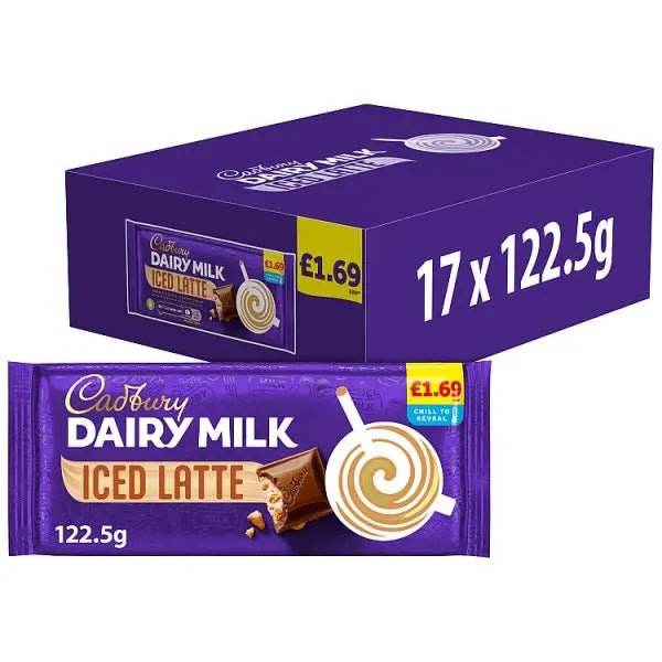 Cadbury Dairy Milk Iced Latte Chocolate Bar 122.5g (Case of 17) - Honesty Sales