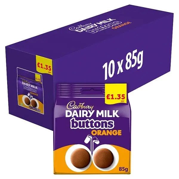 Cadbury Dairy Milk Orange Buttons Chocolate Bag 85g (Case of 10) - Honesty Sales